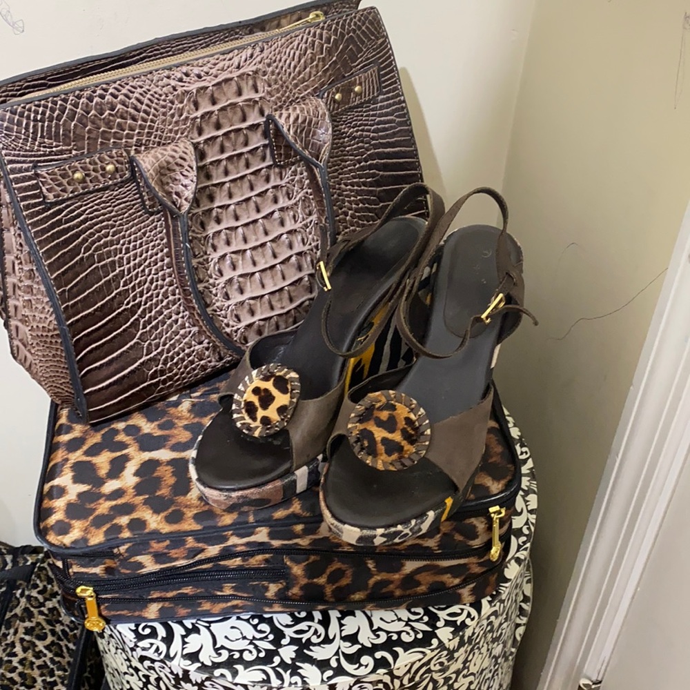 Faux Croc Satchel